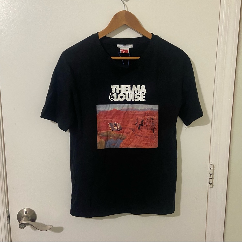 Zara Women’s Black Thelma & Louise Cotton Graphic Tee Size Small